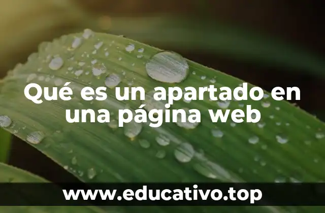 Qué es un apartado en una página web