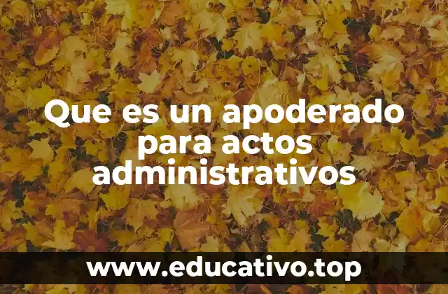 Que es un apoderado para actos administrativos