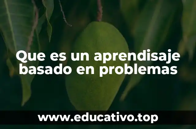 Que es un aprendisaje basado en problemas