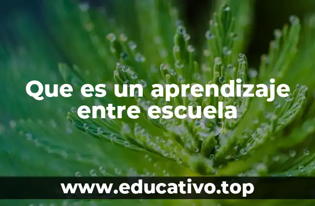 Que es un aprendizaje entre escuela