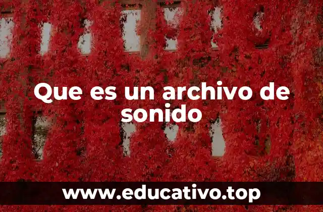 Que es un archivo de sonido