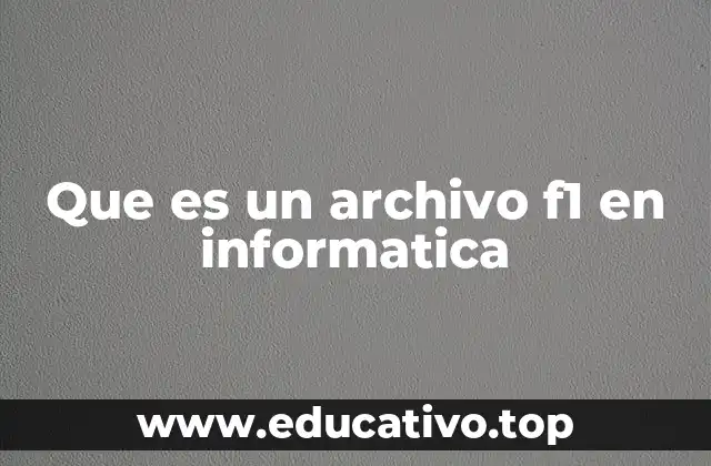 Que es un archivo f1 en informatica