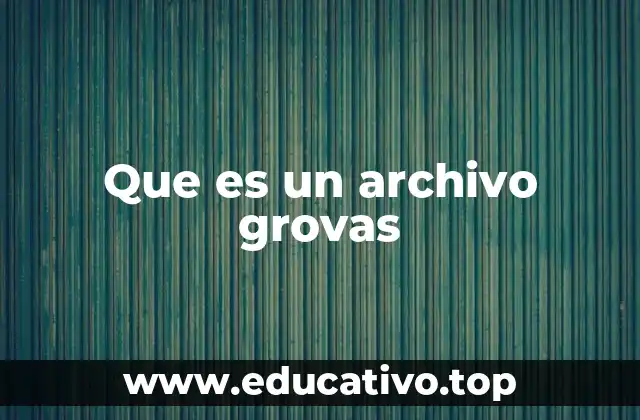 Que es un archivo grovas