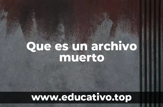 Que es un archivo muerto
