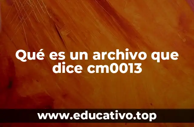 Qué es un archivo que dice cm0013