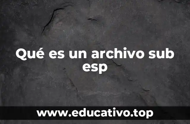 Qué es un archivo sub esp