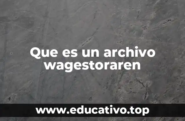 Que es un archivo wagestoraren