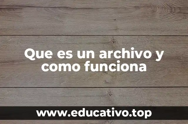 Que es un archivo y como funciona