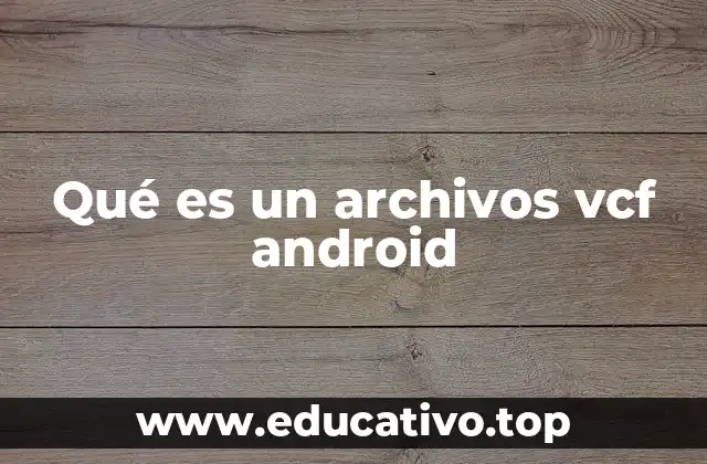 Qué es un archivos vcf android