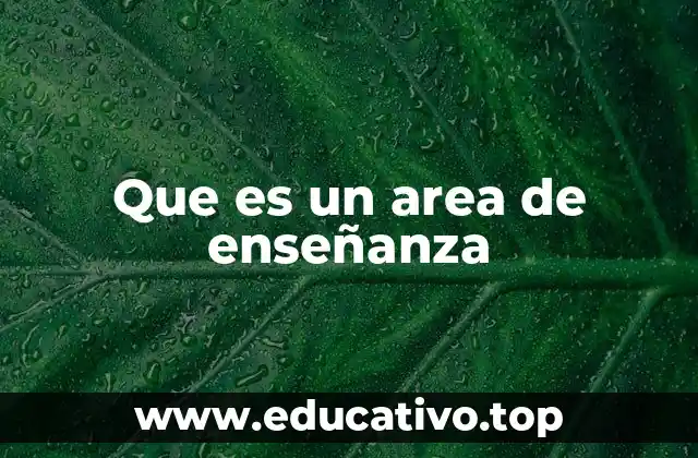 Que es un area de enseñanza