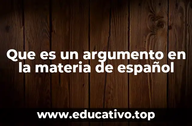 Que es un argumento en la materia de español