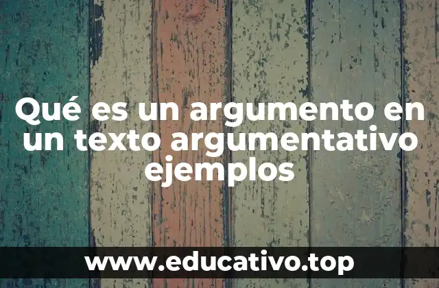 Qué es un argumento en un texto argumentativo ejemplos