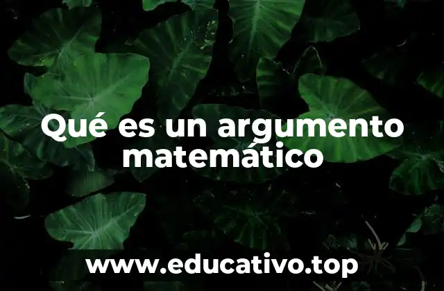 Qué es un argumento matemático