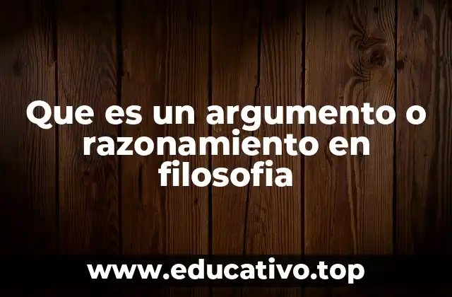 Que es un argumento o razonamiento en filosofia