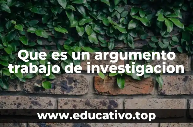 Que es un argumento trabajo de investigacion