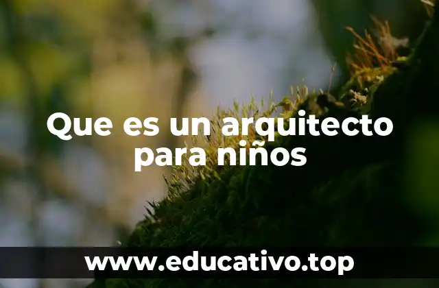 Que es un arquitecto para niños