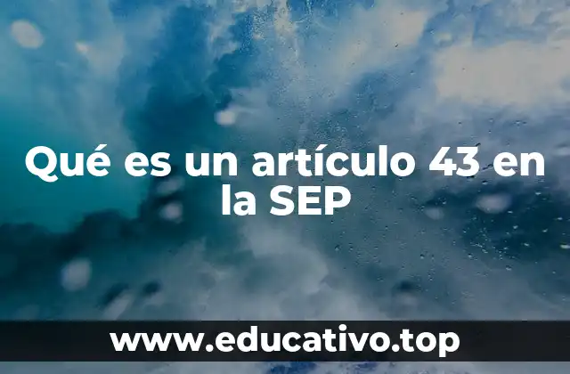 Qué es un artículo 43 en la SEP