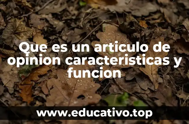 Que es un articulo de opinion caracteristicas y funcion