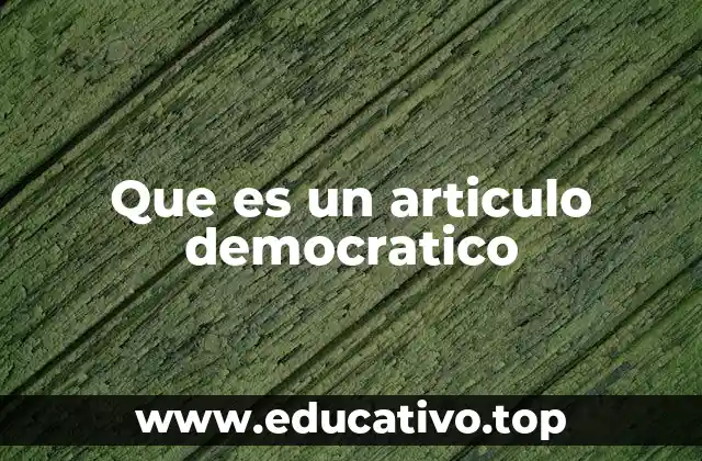 Que es un articulo democratico