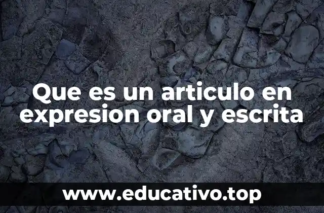 Que es un articulo en expresion oral y escrita