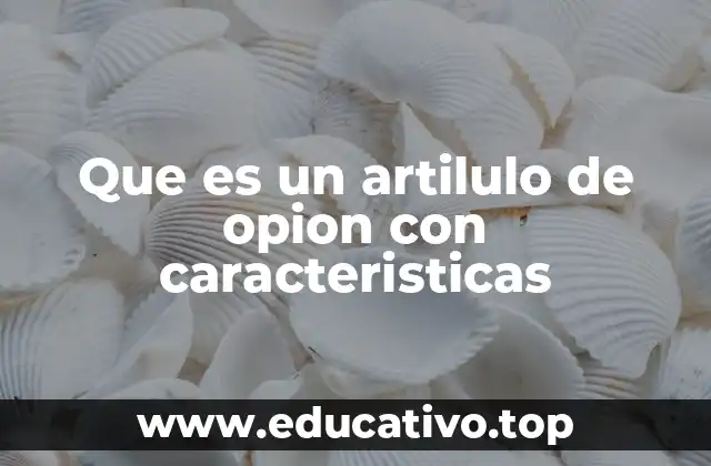 Que es un artilulo de opion con caracteristicas