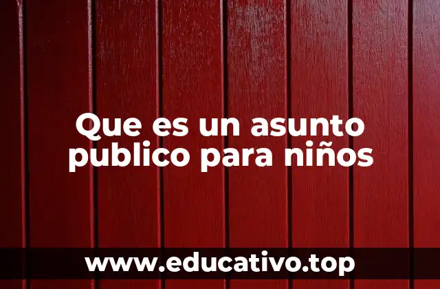 Que es un asunto publico para niños