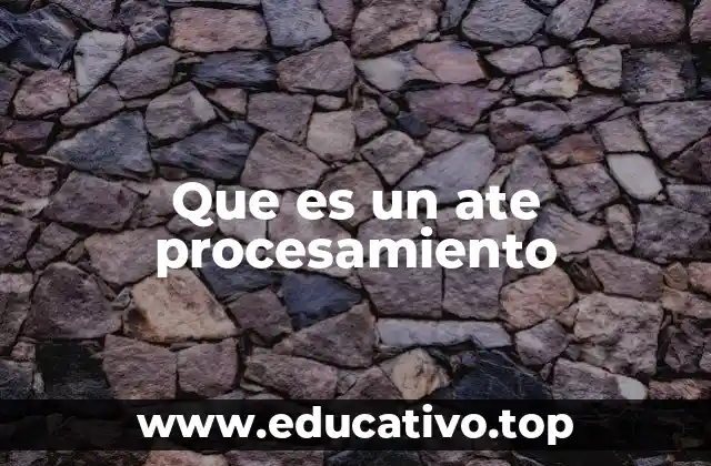 Que es un ate procesamiento