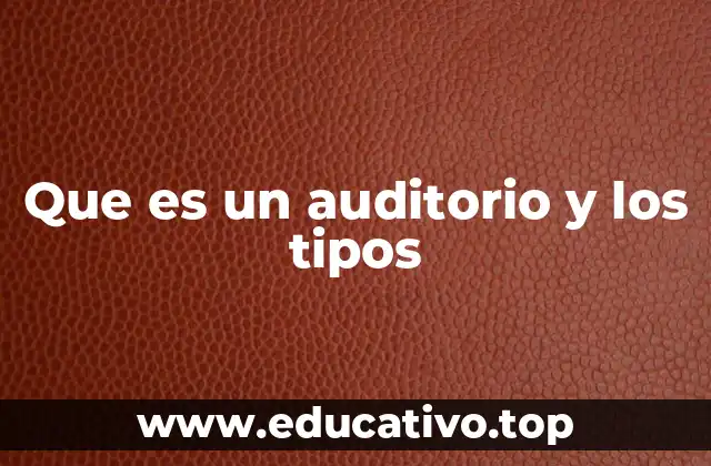 Que es un auditorio y los tipos