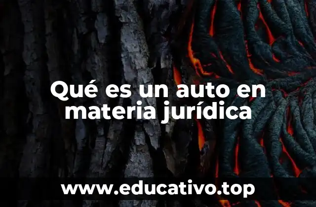 Qué es un auto en materia jurídica