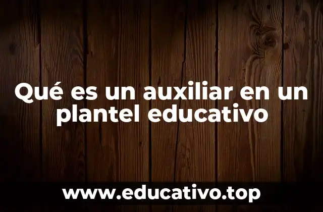 Qué es un auxiliar en un plantel educativo