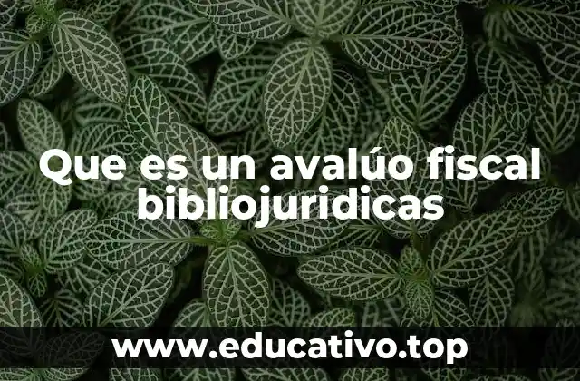 Que es un avalúo fiscal bibliojuridicas