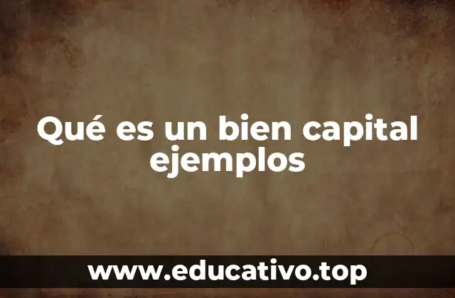 Qué es un bien capital ejemplos