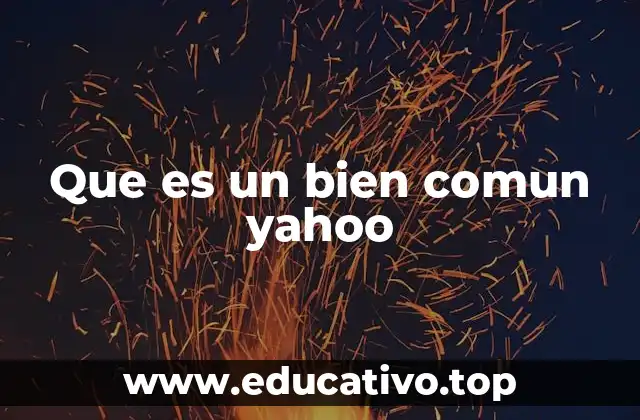 Que es un bien comun yahoo