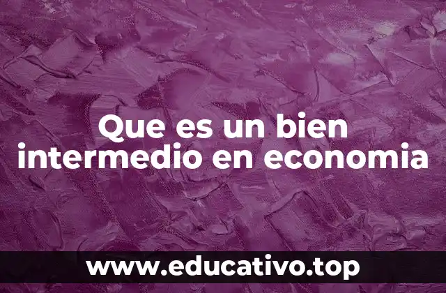 Que es un bien intermedio en economia