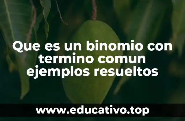 Que es un binomio con termino comun ejemplos resueltos