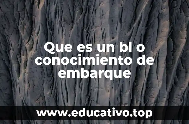 Que es un bl o conocimiento de embarque