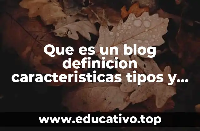Que es un blog definicion caracteristicas tipos y usos