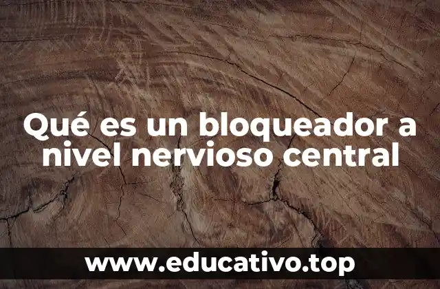 Qué es un bloqueador a nivel nervioso central