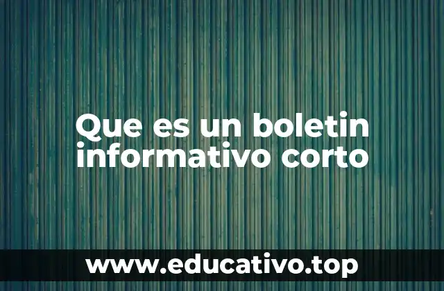 Que es un boletin informativo corto