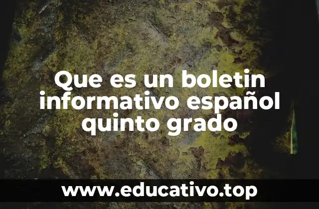 Que es un boletin informativo español quinto grado