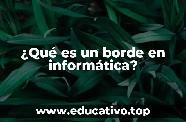¿Qué es un borde en informática?