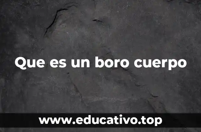 Que es un boro cuerpo