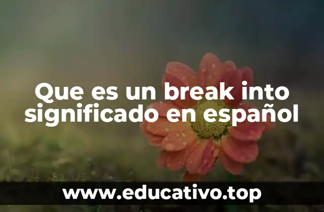 Que es un break into significado en español