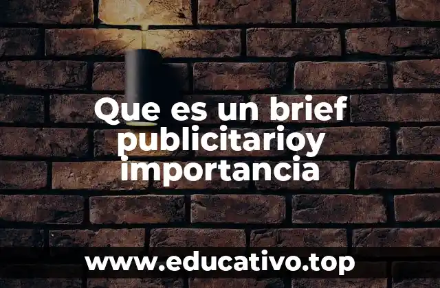 Que es un brief publicitarioy importancia