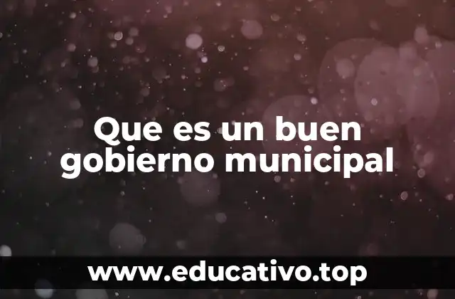 Que es un buen gobierno municipal