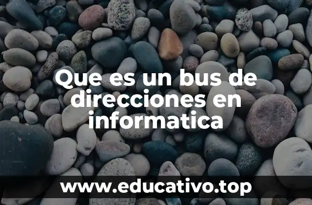 Que es un bus de direcciones en informatica