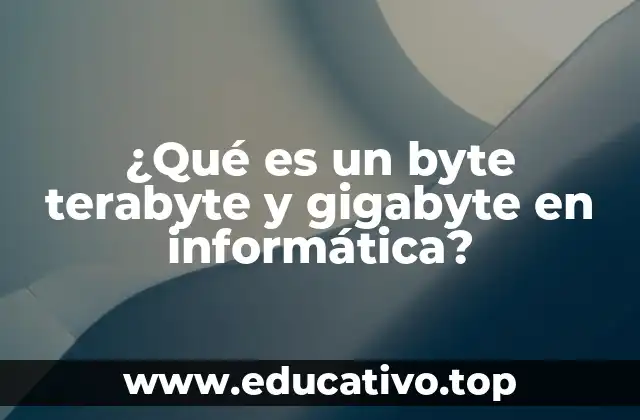 ¿Qué es un byte terabyte y gigabyte en informática?