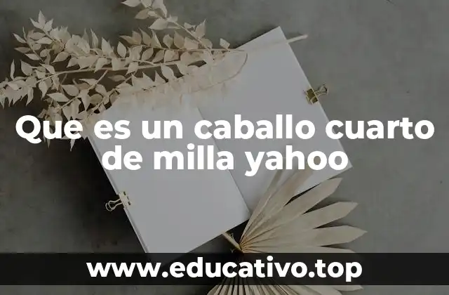 Que es un caballo cuarto de milla yahoo