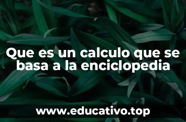 Que es un calculo que se basa a la enciclopedia