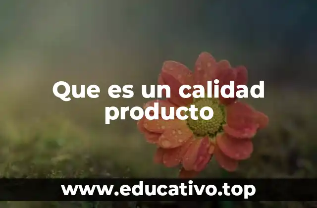 Que es un calidad producto